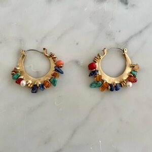 Zara Gold Hoop Earrings with Colorful Charms